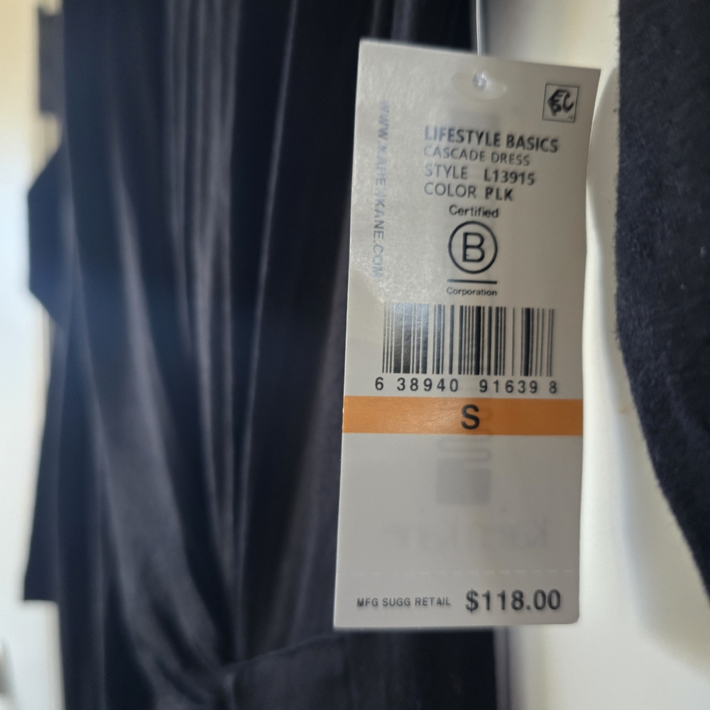 Nwt Karen Kane Black Long Sleeve Soft Flattering Cascade Wrap Dress - Picture 12 of 14
